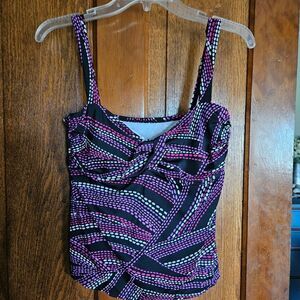 Sonoma Life + Style Polka Dot Tankini Top Size 10 | Retro Swimwear Piece